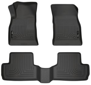 Buick Verano Floor Liners - Front + Rear - Husky Liners - WeatherBeater, Front & 2nd Seat Combo - Black - 2012